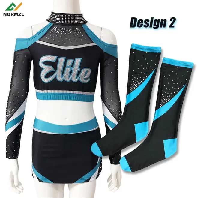 Multicolor design sport cheer sublimation high knee socks custom cheerleading uniforms sock cheerleader socks - Image 3
