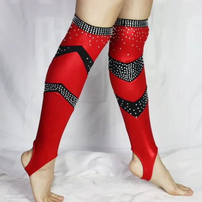Normzl cheerleader rhinestone dance cheer socks wholesale custom sublimation cheerleading uniform high knee sport socks - Image 3