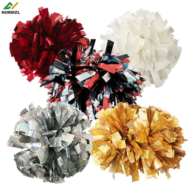 Normzl custom design majorette mix metallic holographic plastic cheer pom wholesale cheerleading pom poms - Image 3