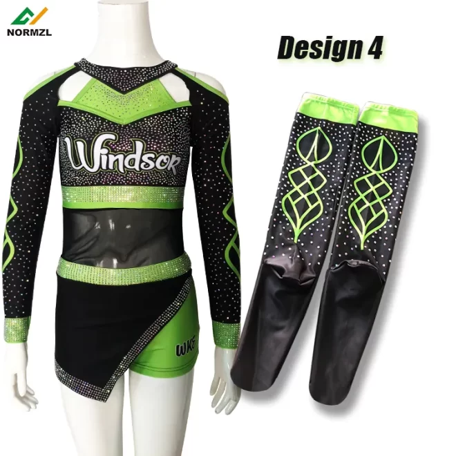 Custom cheerleading uniform sublimation high knee sport socks wholesale cheer rhinestone dance socks cheerleader socks - Image 5
