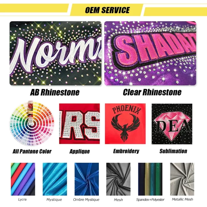 Normzl free design cheerleader wear custom logo sublimation youth cheerleading uniforms - Image 4