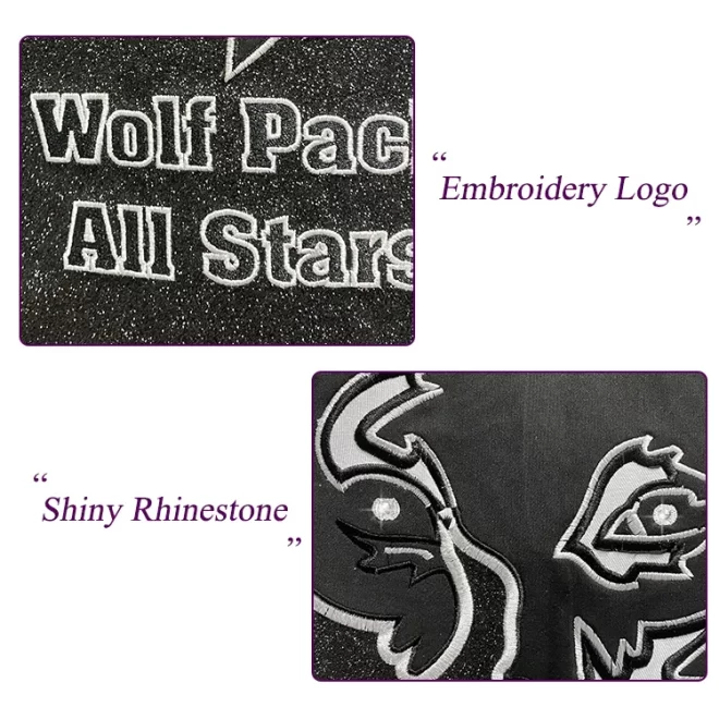 Normzl cheer uniform glitter fabric rhinestone garment bag wholesale costume bag custom logo garment zipper bag - Image 3