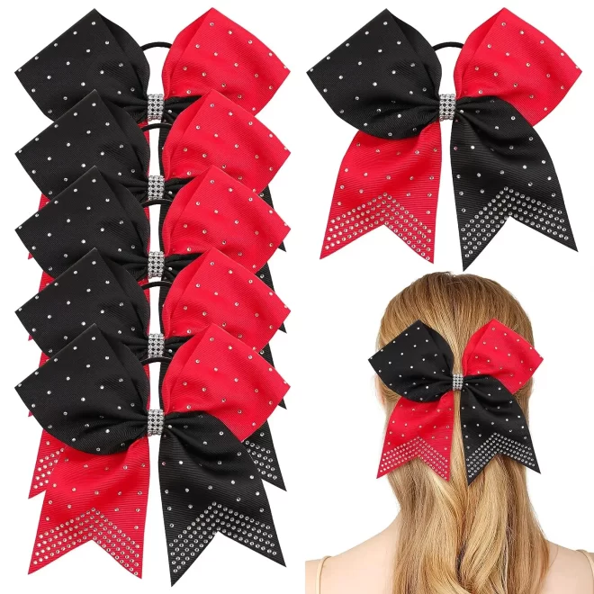 7 inch shiny team custom design rhinestone girl hair band Glitter Cheer Bows Accessories cheerleading elastic headband - Image 7