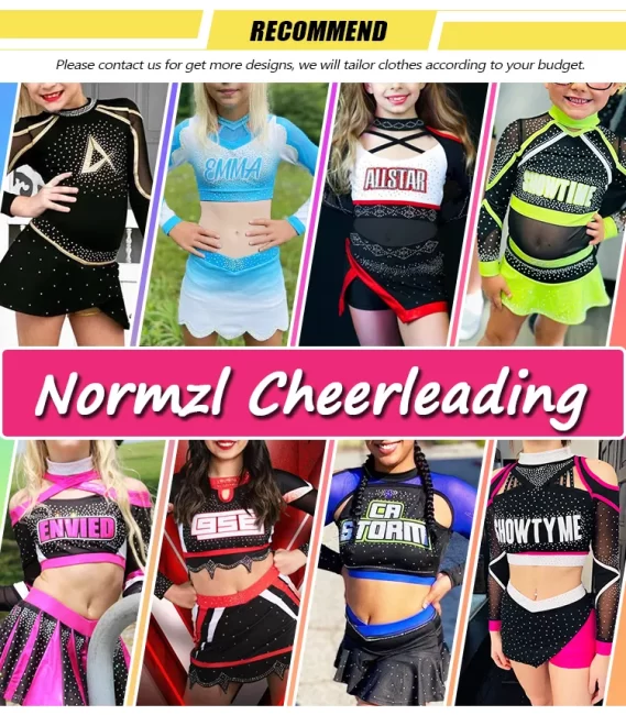 Normzl free design cheerleader wear custom logo sublimation youth cheerleading uniforms - Image 6