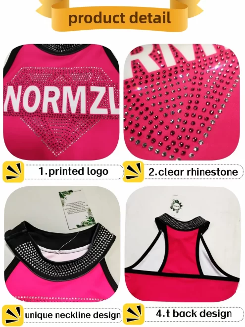 Wholesale Girls Cheerleading Practice Wear Custom Cheer Bra And Shorts Sublimation Dance Cheer Practice Wear - Image 4