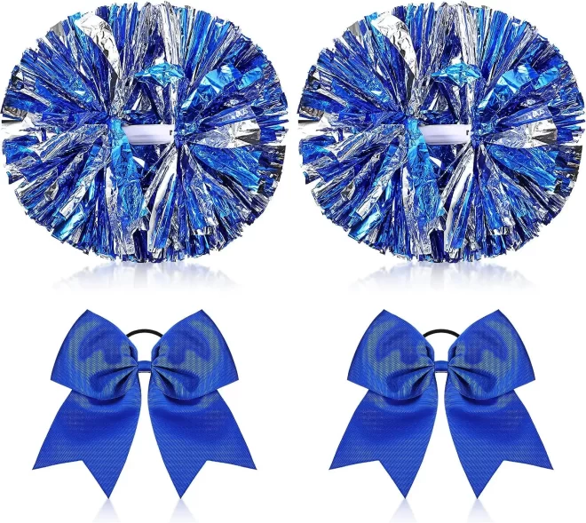 Sports Dance Party Cheering Kids Adults team cheerleading pom poms cheer bow Fashion Accessories with Baton Handle - Image 2