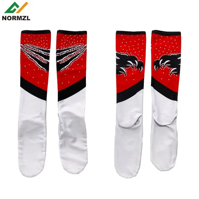 Custom sublimation high knee sport dance socks wholesale cheerleading uniform cheer rhinestone socks cheerleader socks - Image 2