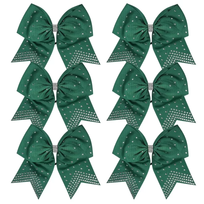 normzl Glitter Cheer Bows Handmade soild blue Large Ponytail Holder Elastic Band Teen Girls Cheerleader Sports Hair Accessories - Image 2