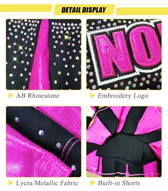Normzl free design cheerleader wear custom logo sublimation youth cheerleading uniforms - Image 3