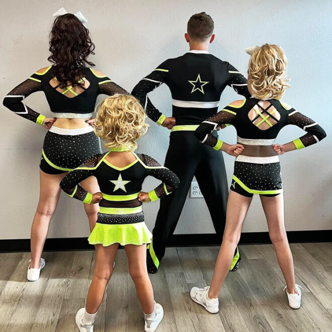 Wholesale cheerleader outfit kids cheer uniform rhinestone dance costumes custom sublimation cheerleading uniforms for women - Image 3