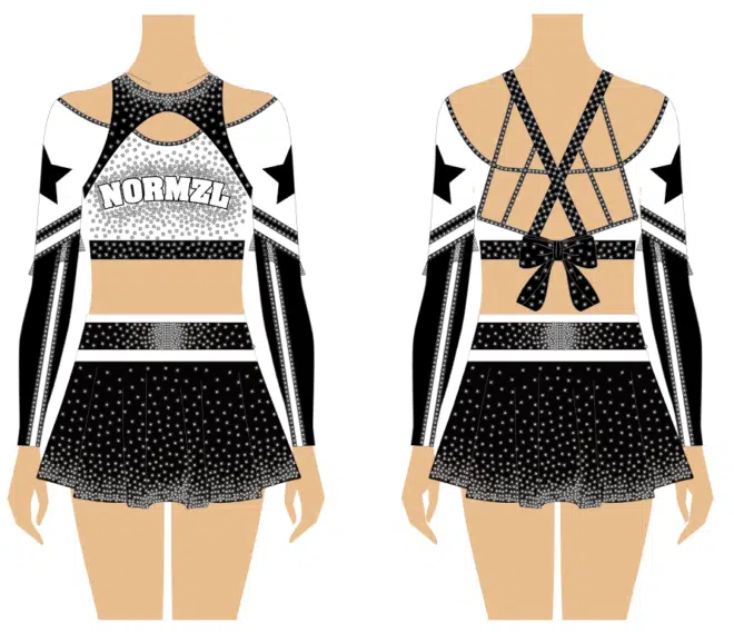 black red and white cheerleading uniforms - Image 2