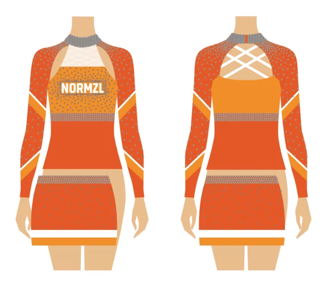 orange cheerleading uniforms