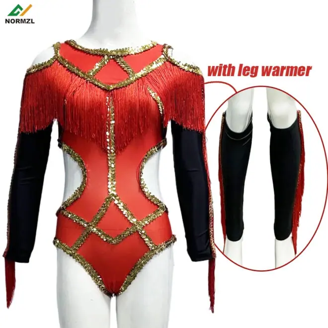 Normzl free design kids sequins and fringe majorette performance leotard costume pink and sliver majorette dance uniforms - Image 5