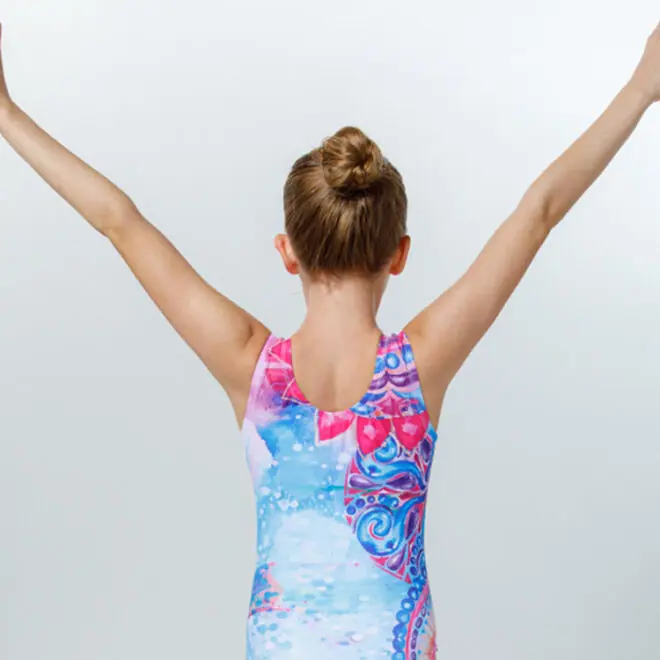Girls Gymnastic Training Wear Leotard Sublimation Print - Image 3