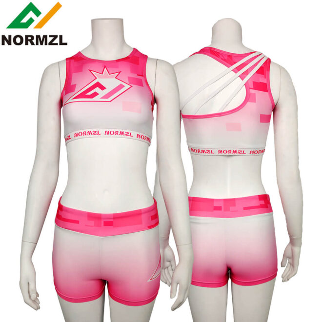 Customized Cheer Practice Wear Sublimated Bra Shorts Training Sets Breathable Spandex Cheerleading Uniform Custom Logo Print - Image 7