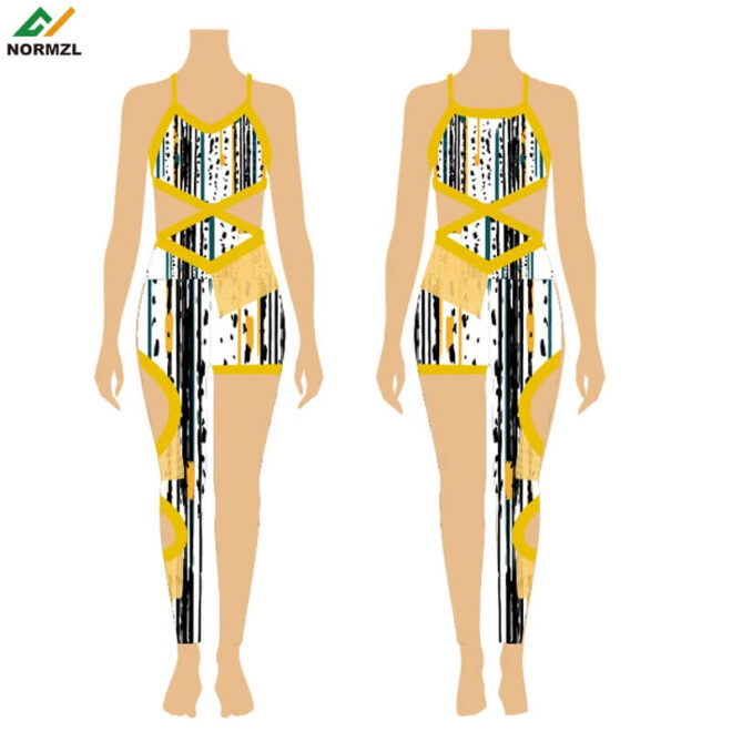 Manufacture supplier free design women sequins fringe majorette dance costume custom dance majorette uniforms - Image 2