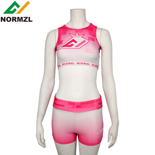 Customized Cheer Practice Wear Sublimated Bra Shorts Training Sets Breathable Spandex Cheerleading Uniform Custom Logo Print - Image 6