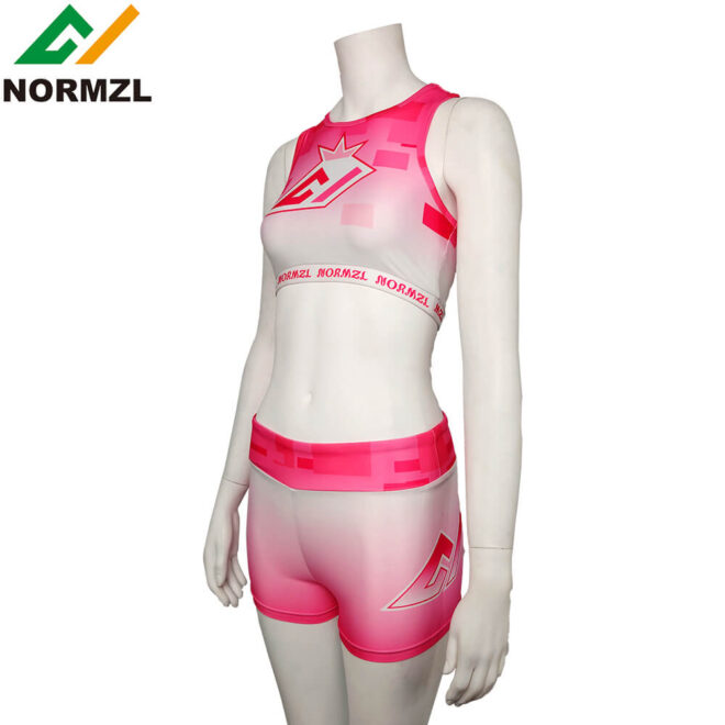 Customized Cheer Practice Wear Sublimated Bra Shorts Training Sets Breathable Spandex Cheerleading Uniform Custom Logo Print - Image 5