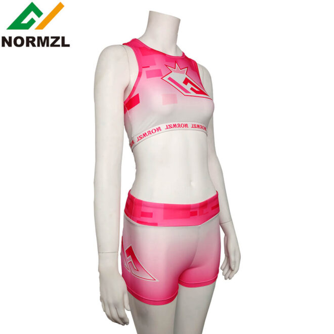 Customized Cheer Practice Wear Sublimated Bra Shorts Training Sets Breathable Spandex Cheerleading Uniform Custom Logo Print - Image 4