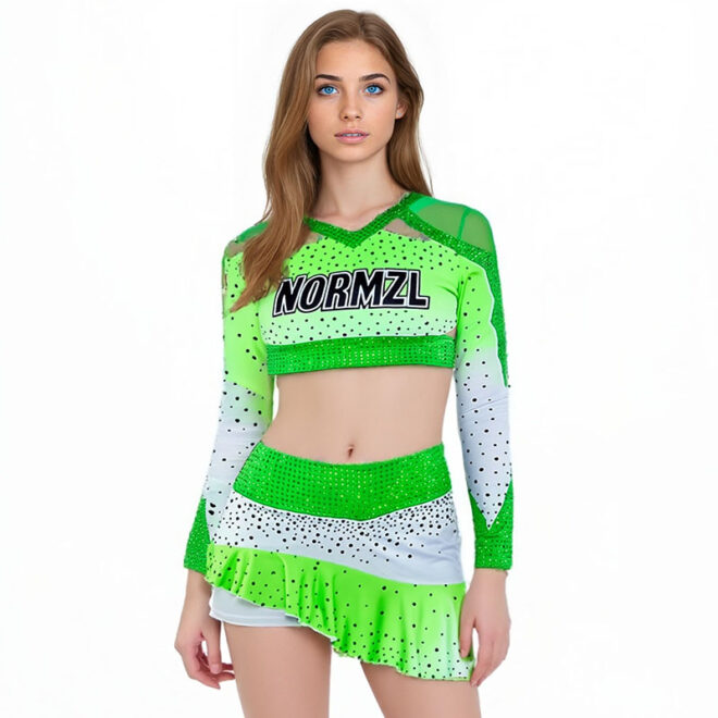 OEM Wholesale All-Star Cheerleading Competition Uniforms Custom Rhinestone Cheerleading Uniforms