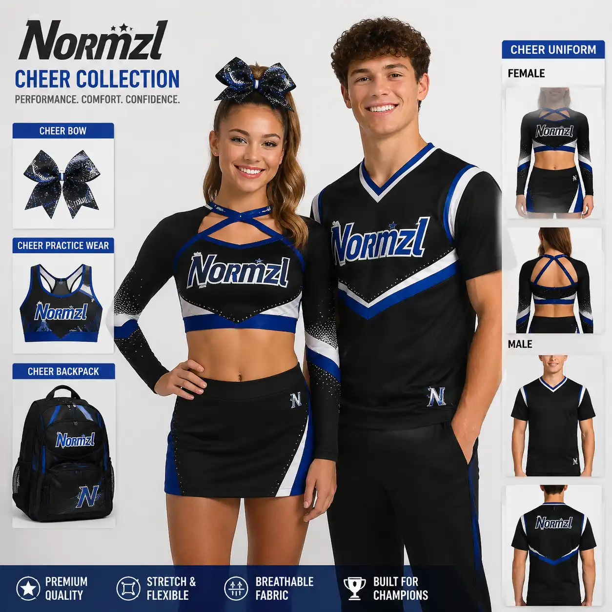 All star cheer uniforms (5)