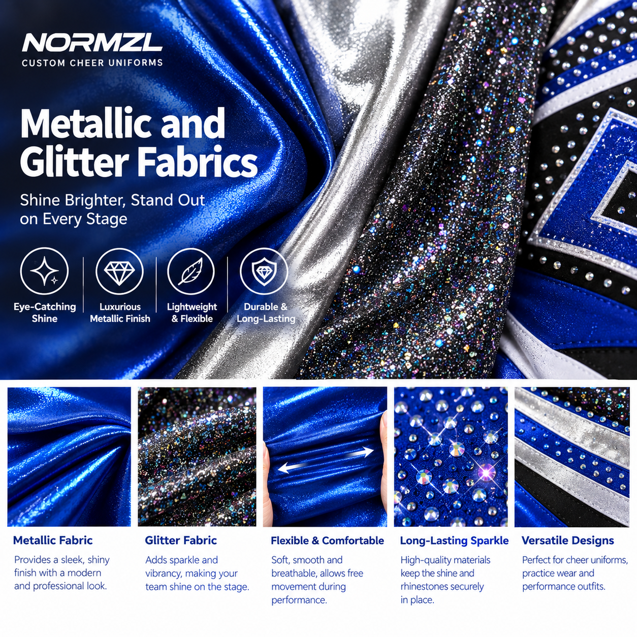 Metallic and Glitter Fabrics cheer wear