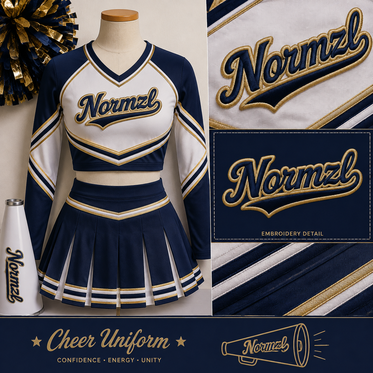 embroidery logo cheer uniform