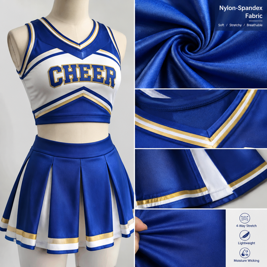 nylon-spandex fabric cheer wear