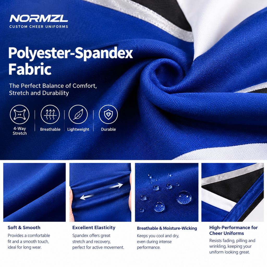 polyester-spandex fabric cheer wear